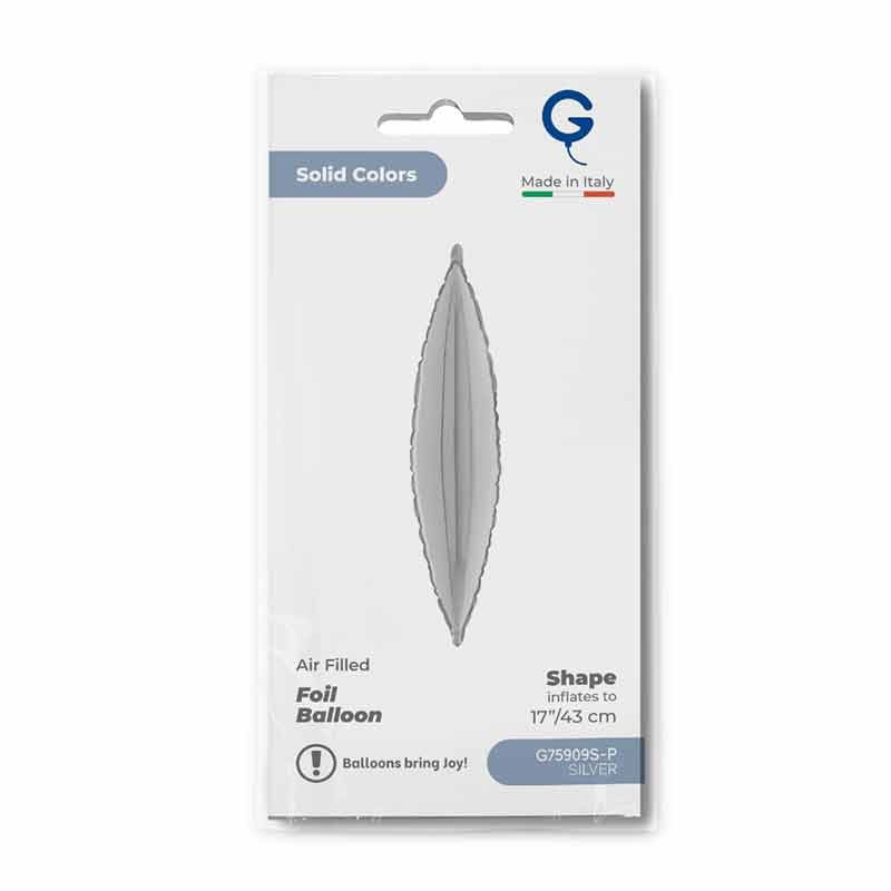 Palloncino in Foil 18" Foglia Argento "Deco Leaf" - Grabo, 1 pz