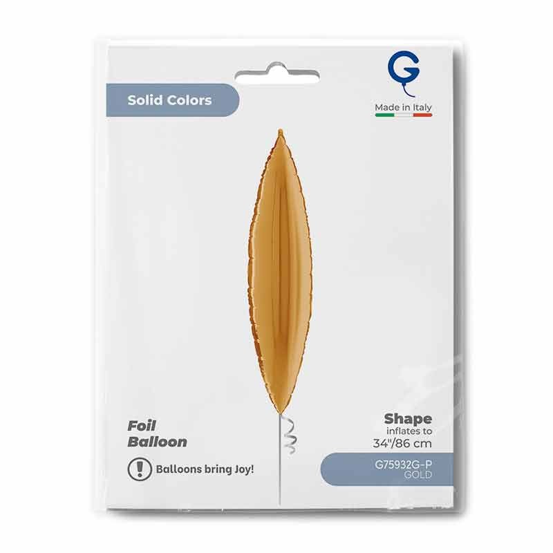 Palloncino in Foil 18"/45cm Foglia Oro "Deco Leaf" - Grabo, 1 pz