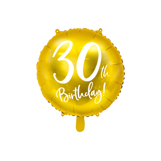 Foil Balloon 30th Birthday oro 45cm
