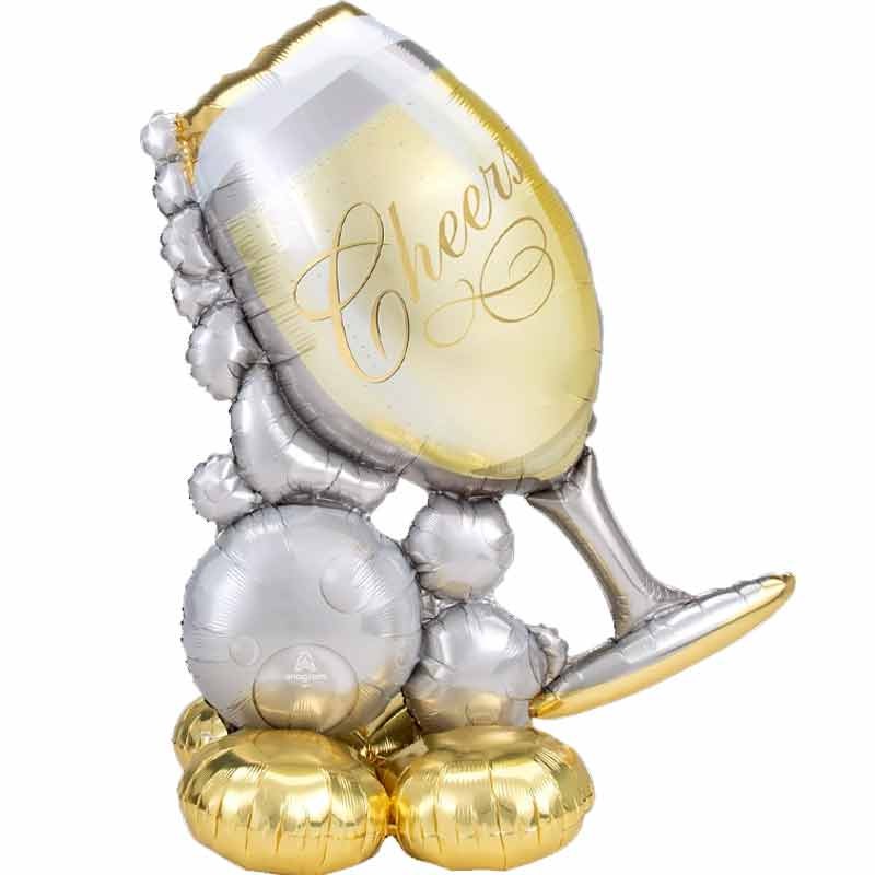 Palloncino in Foil 51" AirLoonz Calice con Bollicine "Cheers"