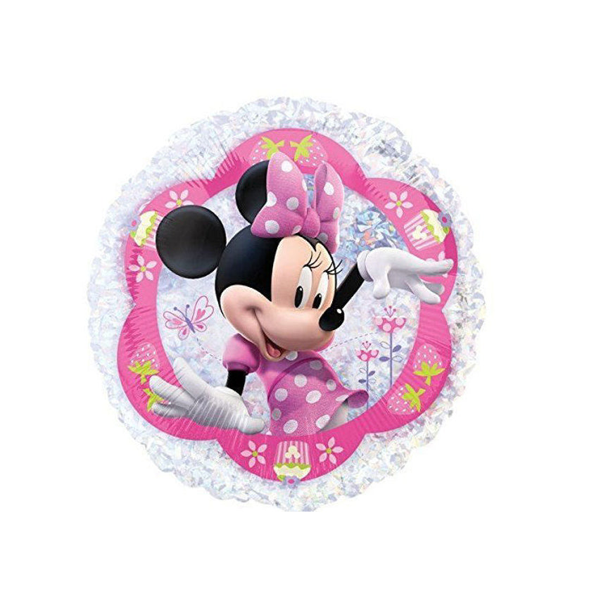 Holographic Minnie Mouse Balloon, 21 inches/53 cm. Helium-filled.