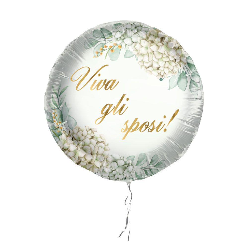 Palloncino in foil 18"/45cm "Viva gli Sposi!" - Aura, 1 pz