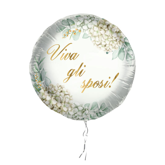 Palloncino in foil 18 pollici/45cm "Viva gli Sposi!" – Aura