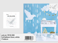 White dove foil balloon 77x66cm
