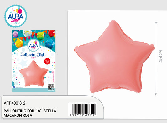 palloncino foil 18inch stella macaron rosa