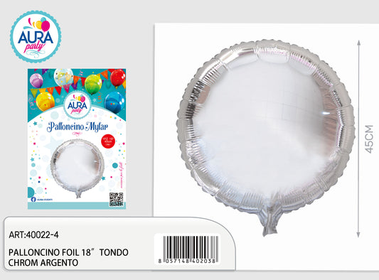palloncino foil 18inch tondo chrome argento