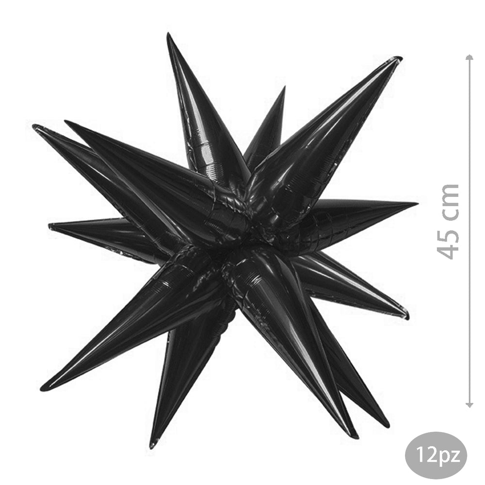 black star-shaped foil balloon
