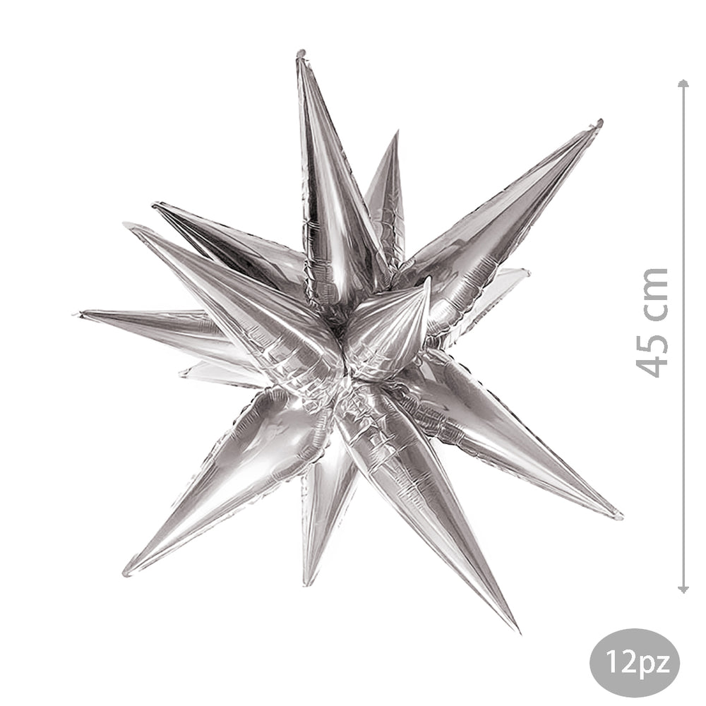 Silver star-shaped foil balloon