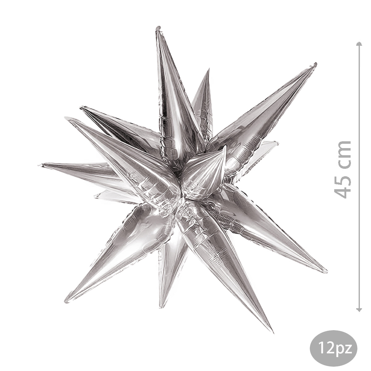 Palloncino foil forma stella argento