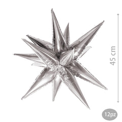 Palloncino foil forma stella argento