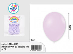 Palloncini G90 6pz pastello lilla