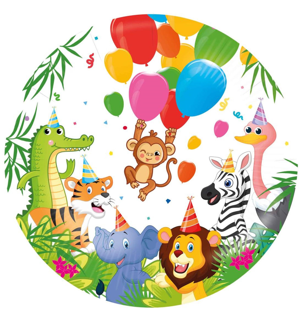Mylar Jungle Balloons 46cm with straw