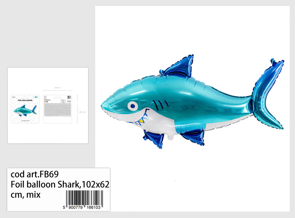 Foil balloon Shark 102x62 cm