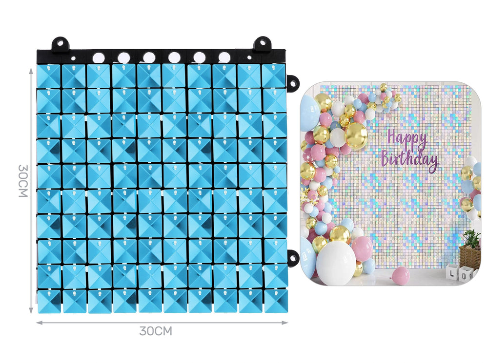Light blue sequin panel 30x30 cm – Aura, 1 pc
