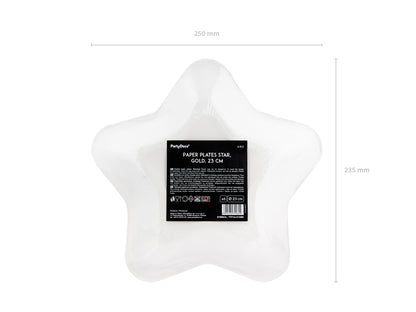 Piatto a forma di stella oro 23cm 6pz