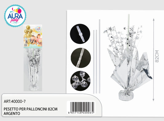 pesetto per palloncino h82cm argento