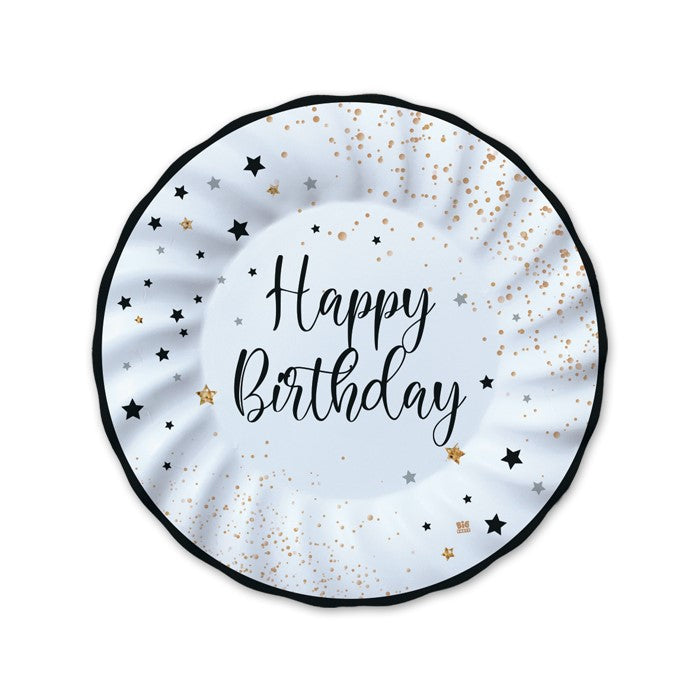 8 plates cm.25 Happy Birthday