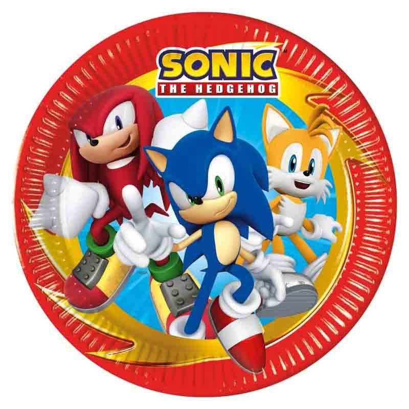 Piatti carta Sonic diametro 23cm 8 pz