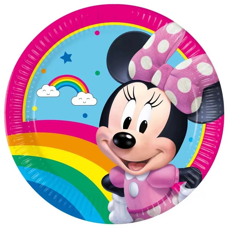 Piatto 23cm 8pz  Minnie Rainbow Make Me Smile