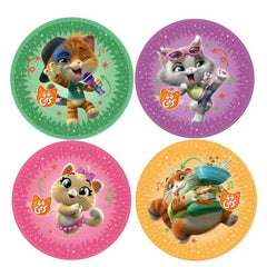 Piatto carta 23cm Colori Assortiti 44 Gatti 