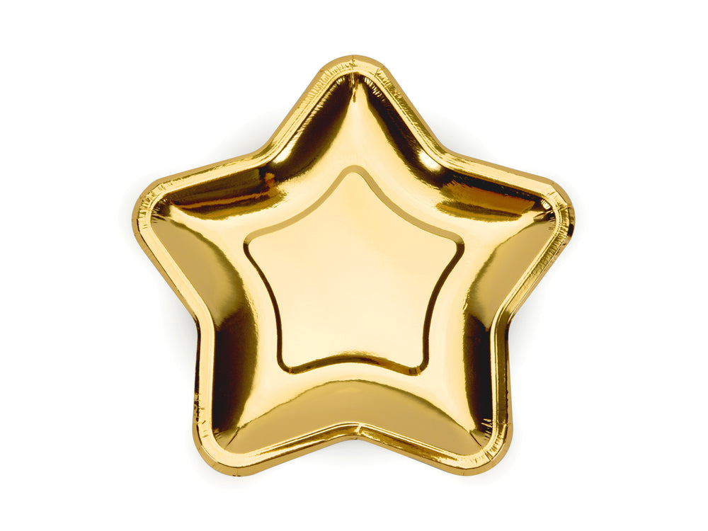 Piatti di carta stella oro 18cm 6pz