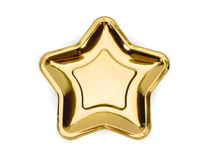 Piatti di carta stella oro 18cm 6pz