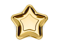 Piatti di carta stella oro 18cm 6pz