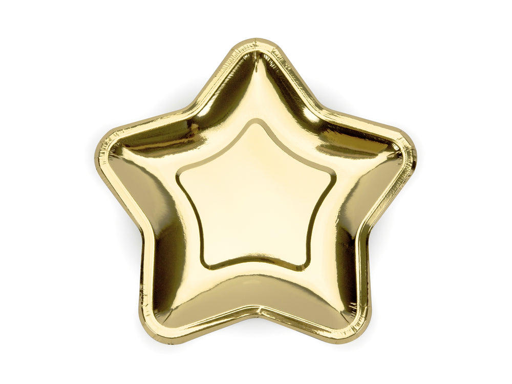 Piatto a forma di stella oro 23cm 6pz