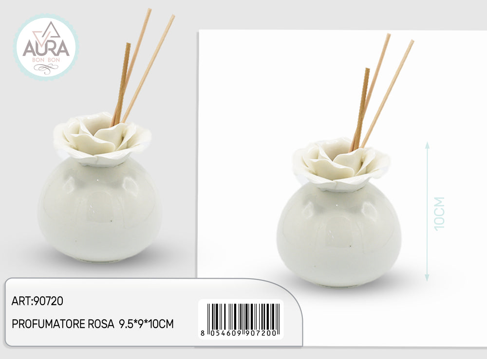 Air freshener with rose 9.5x9x10cm