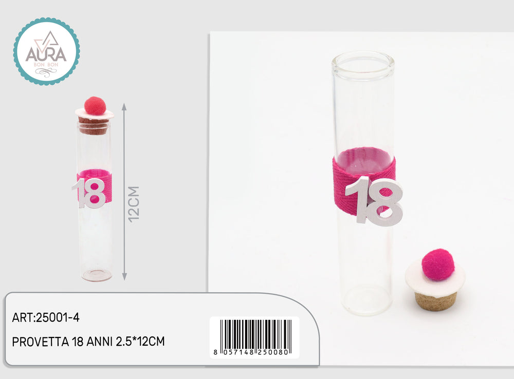 provetta 18 anni fuxia 2,5x14cm