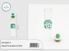provetta 18 anni verde 2,5x13cm