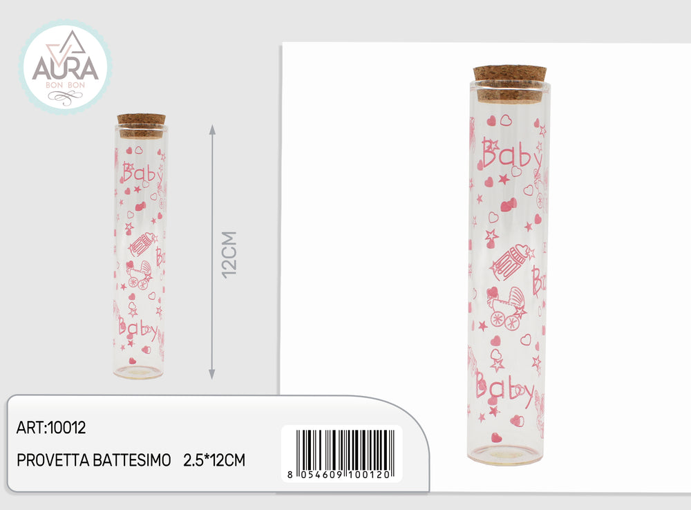 provetta baby rosa 2,5x12cm
