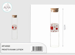 Glass test tube 18 years 2.5x12cm red