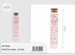 Provetta in vetro laurea 2,5x12cm rosso
