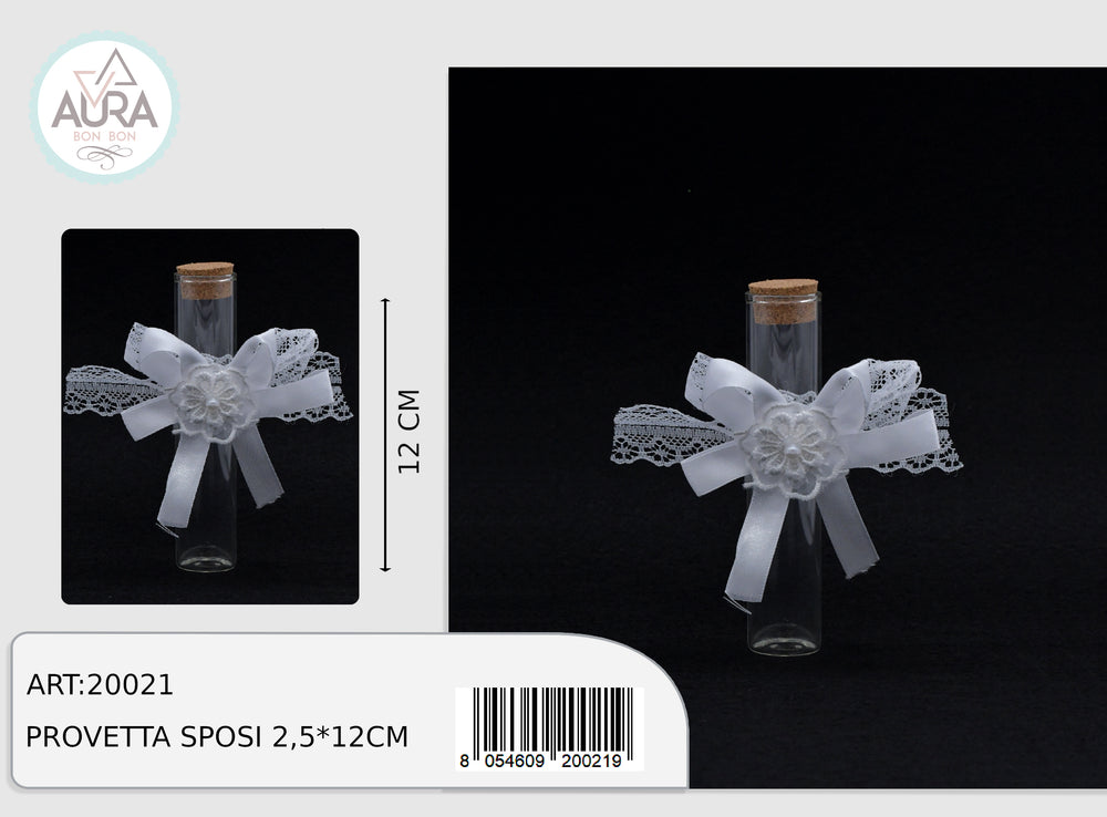 provetta in vetro matrimonio 2,5x12cm
