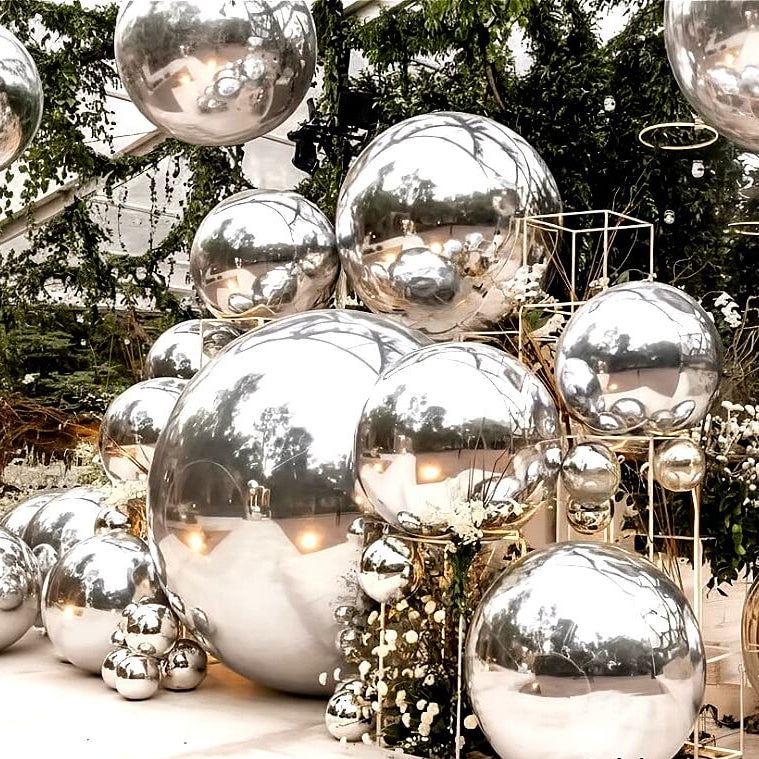 Orbs sfera gonfiabile argento Ø 100 cm – Aura, 1 pz