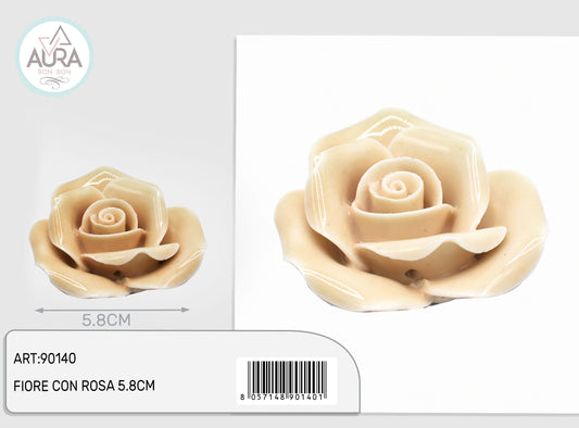 rosa in ceramica tortora