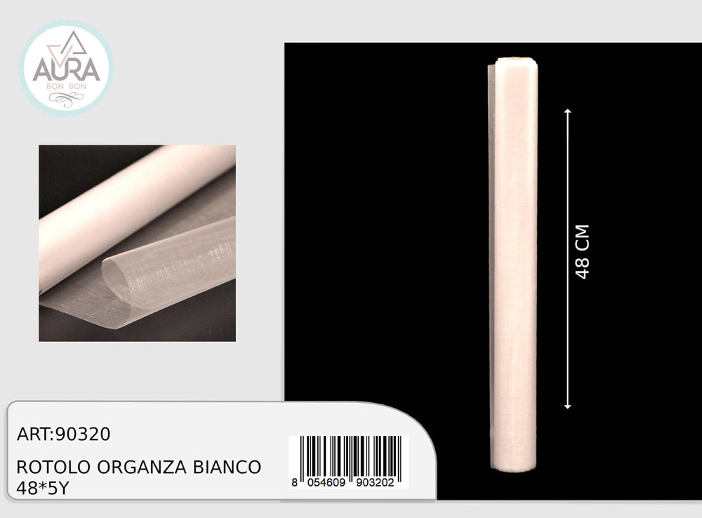 rotolo organza 48cmx5y bianco