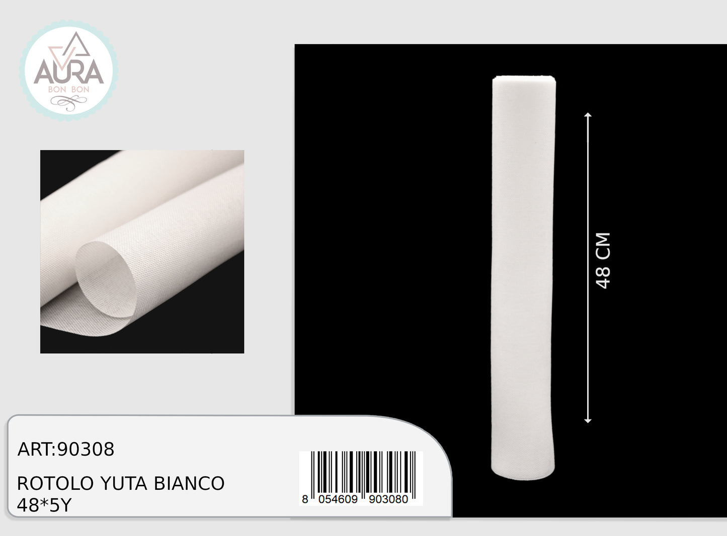 rotolo di yuta bianco