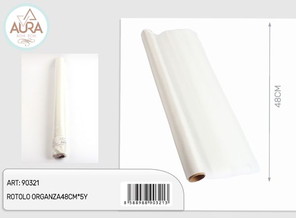 48x5y ivory organza roll