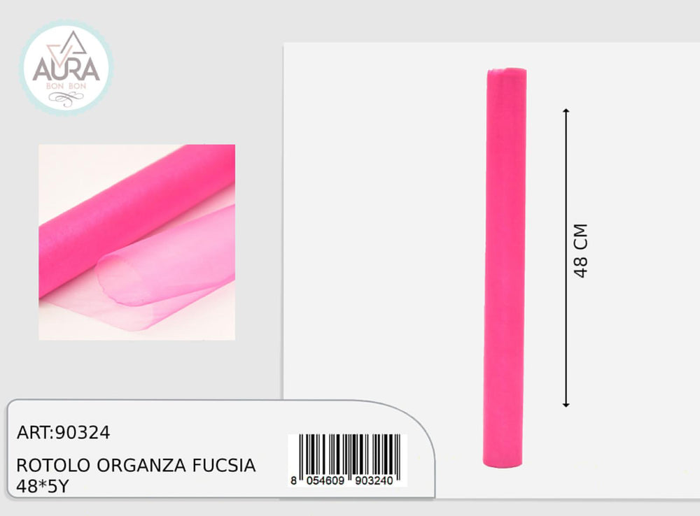 fuchsia organza roll 48cmx5y
