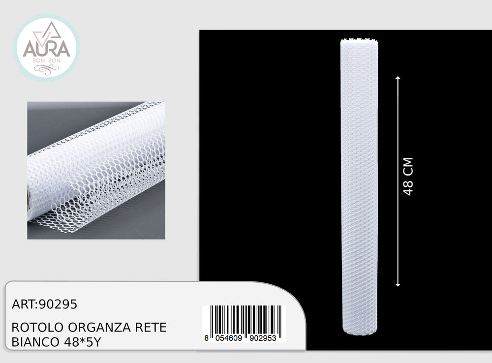 rotolo organza rete 48cmx5y bianco