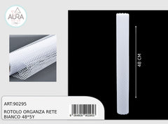 48cmx5y white organza net roll