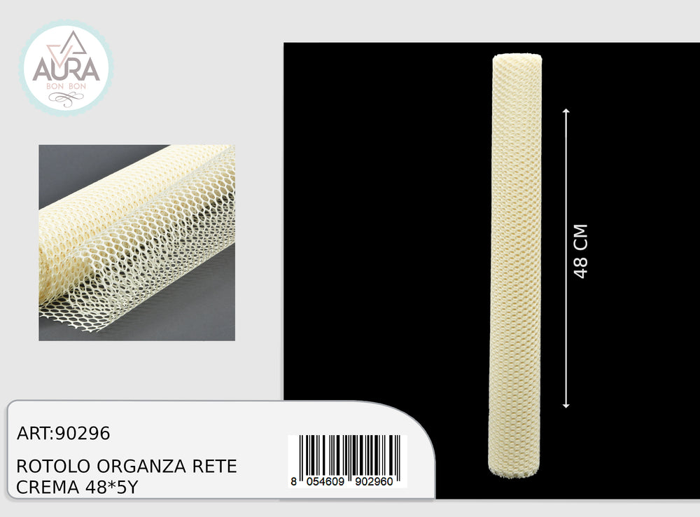 rotolo organza rete 48cmx5y crema