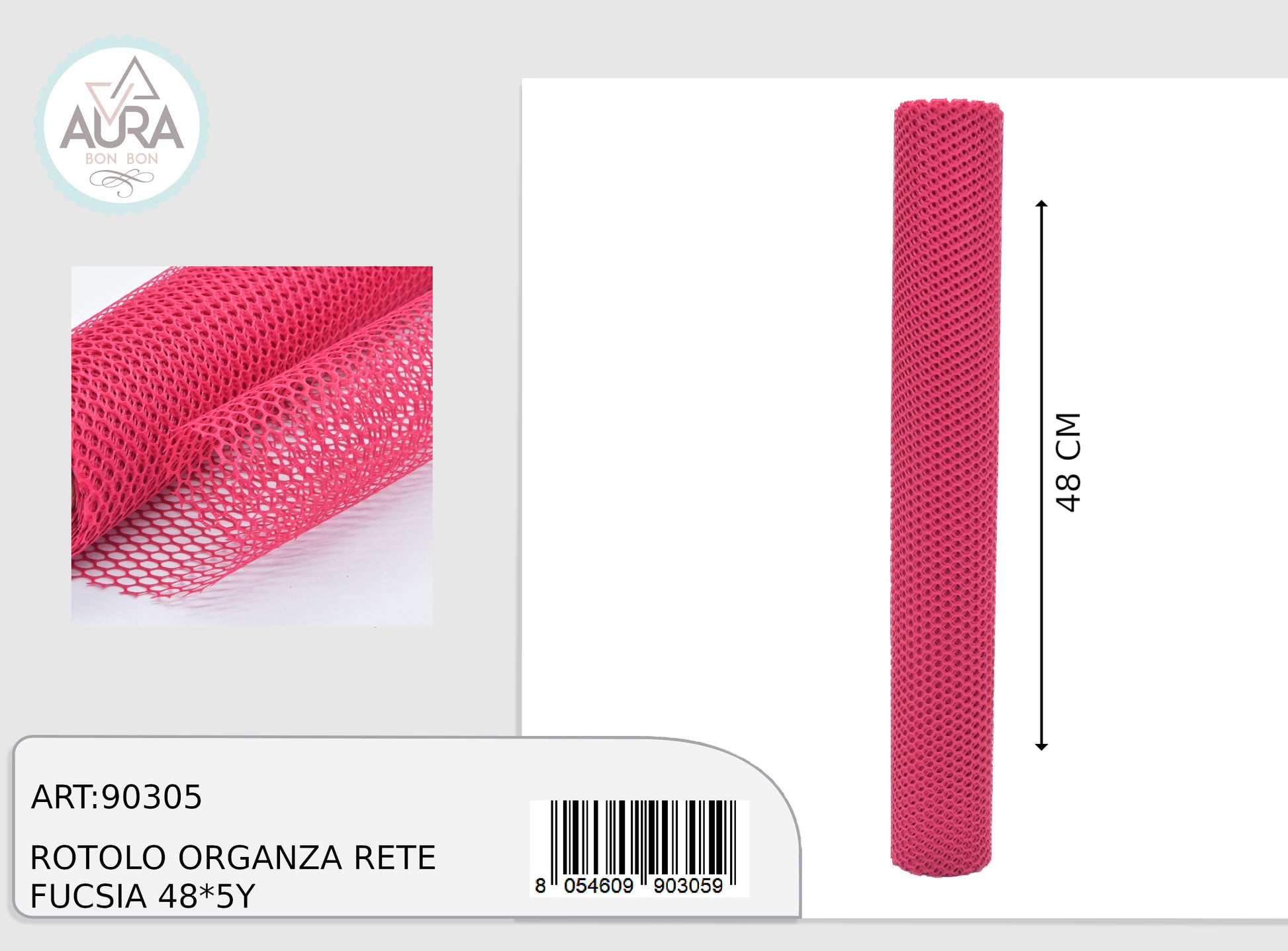 rotolo rete fuxia
