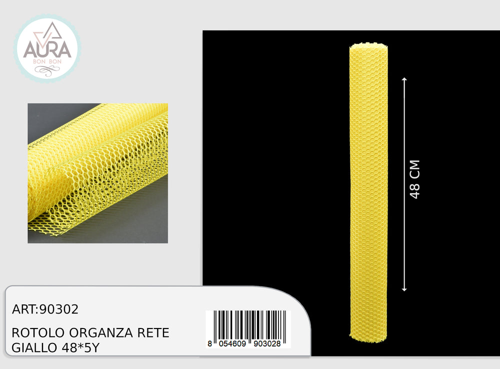 yellow organza net roll 48cmx5y