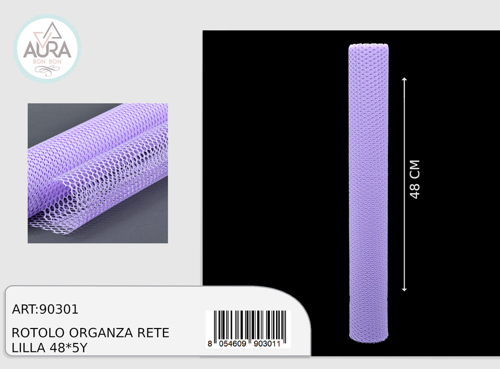 Rotolo organza rete 48cmx5y lilla