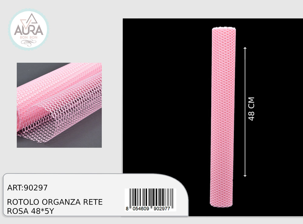 rotolo organza rete 48cmx5y rosa