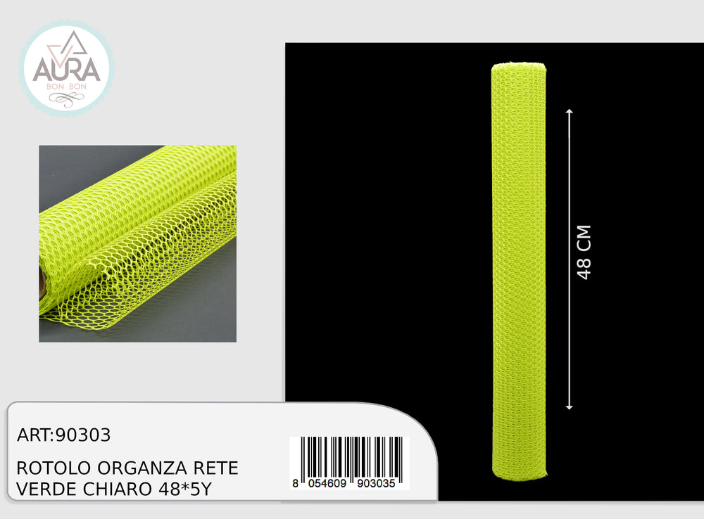 light green organza net roll 48cmx5y