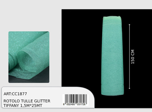 rotolo tulle glitter tiffany